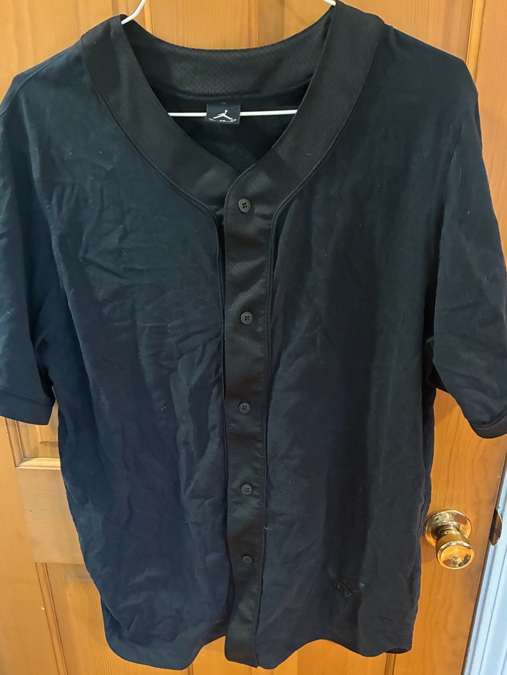 Jordan Men's Black Button-Up Jersey Shirt